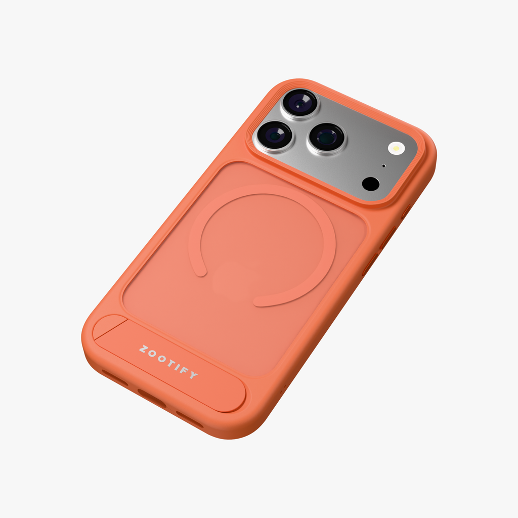 Frostand – Orange Frosted MagSafe Case Cover with Kickstand for iPhone 18 Pro