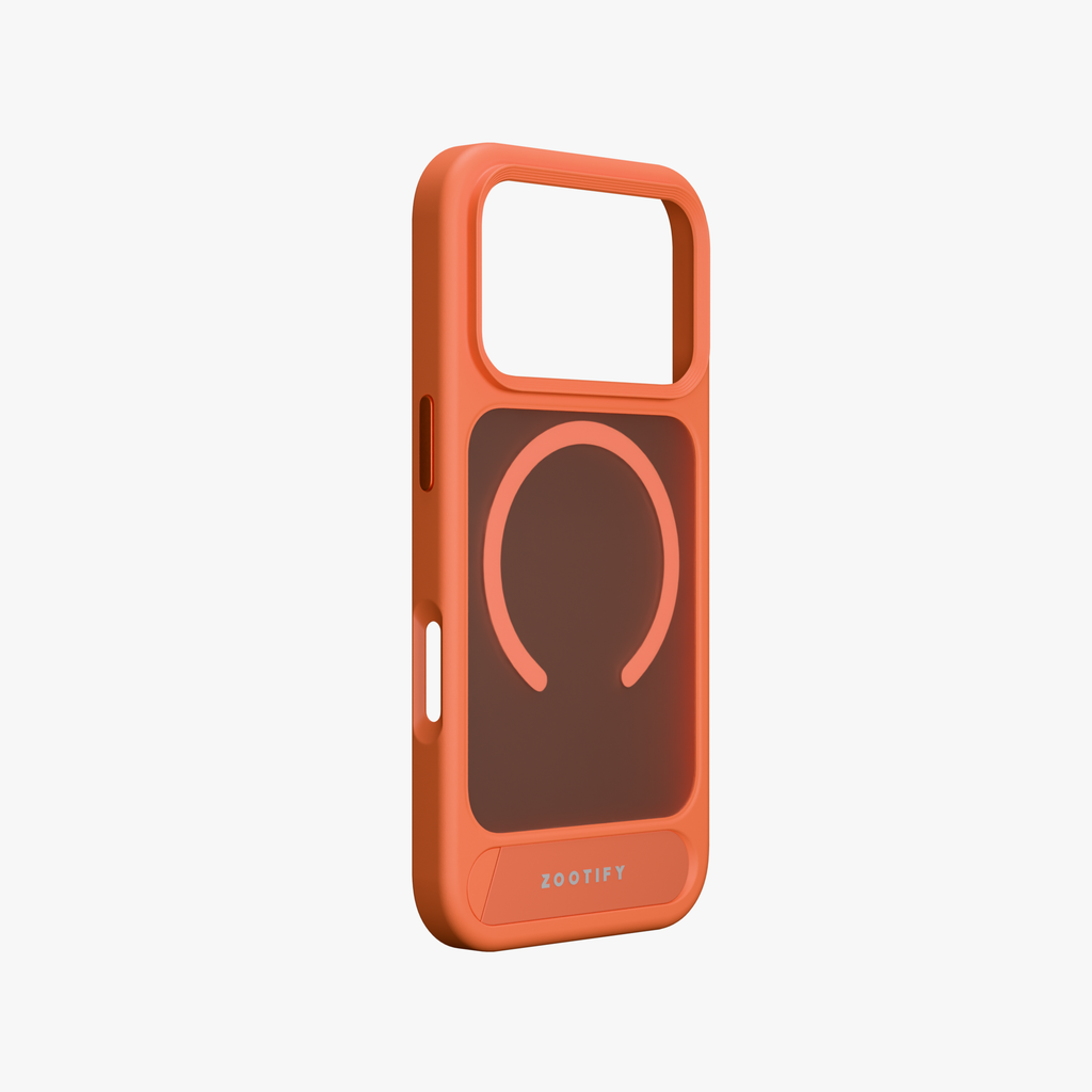 Frostand – Orange Frosted MagSafe Case Cover with Kickstand for iPhone 18 Pro