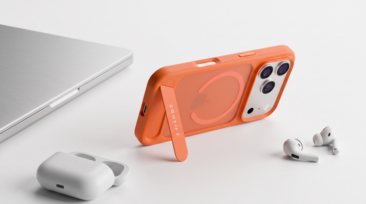 Frostand – Orange Frosted MagSafe Case Cover with Kickstand for iPhone 18 Pro banner 1