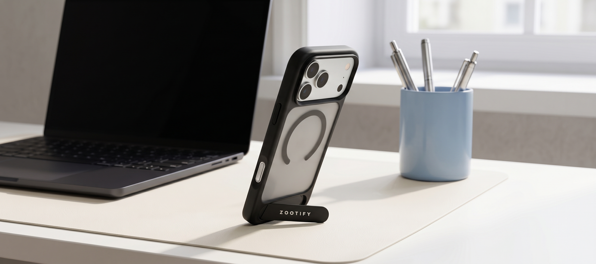 Frostand – Black Frosted MagSafe Case Cover with Kickstand for iPhone 17 Pro banner 1