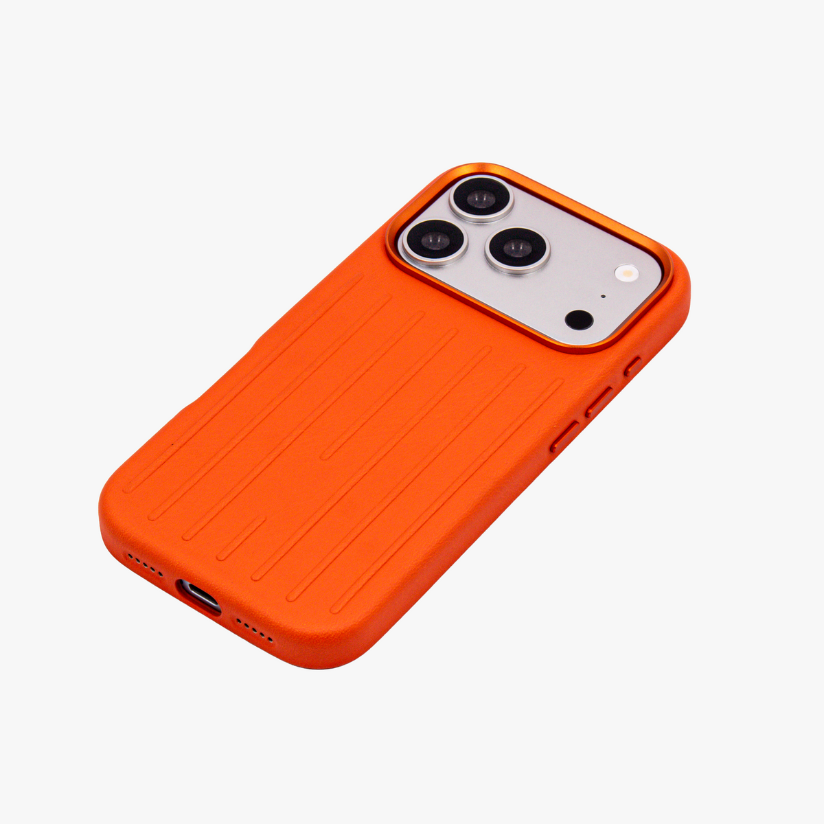 Ridge  – Orange Premium Modern Leather-texture MagSafe Case Cover for iPhone 17 pro