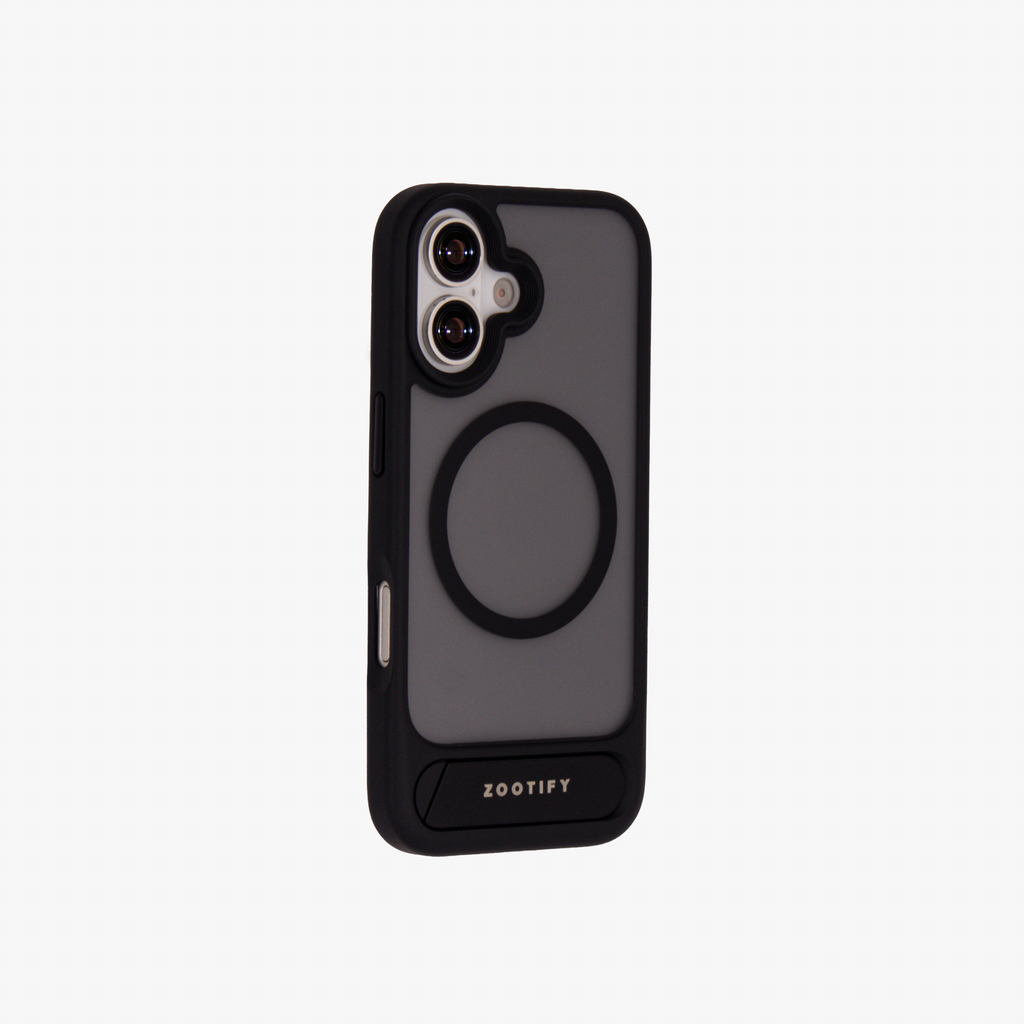 Frostand – Black Frosted MagSafe Case Cover with Kickstand for iPhone 17