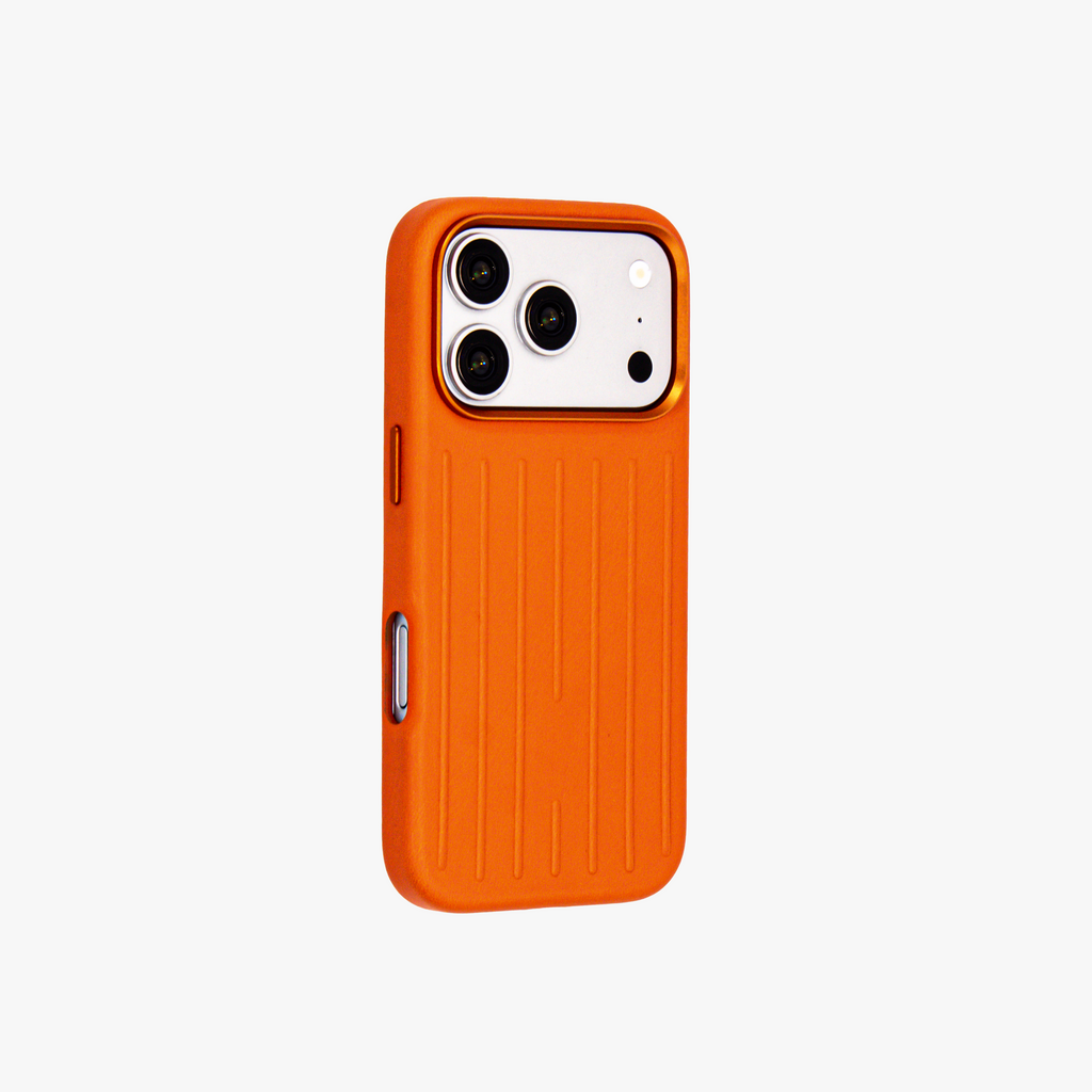 Ridge  – Orange Premium Modern Leather-texture MagSafe Case Cover for iPhone 17 pro