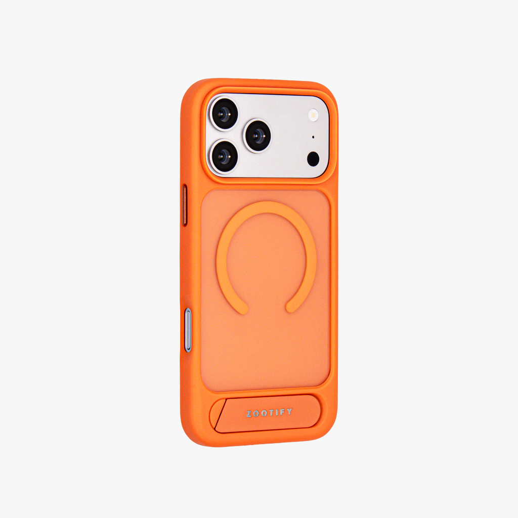Frostand – Orange Frosted MagSafe Case Cover with Kickstand for iPhone 17 Pro Max