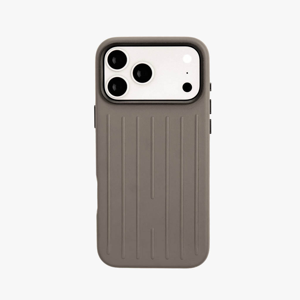Ridge  – Grey Premium Modern Leather-texture MagSafe Case Cover for iPhone 17 Pro Max
