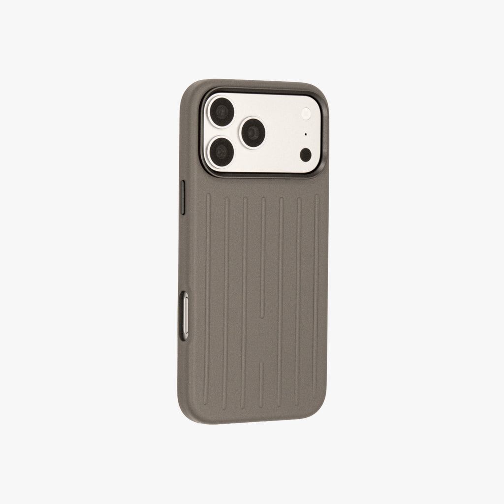 Ridge  – Grey Premium Modern Leather-texture MagSafe Case Cover for iPhone 17 pro