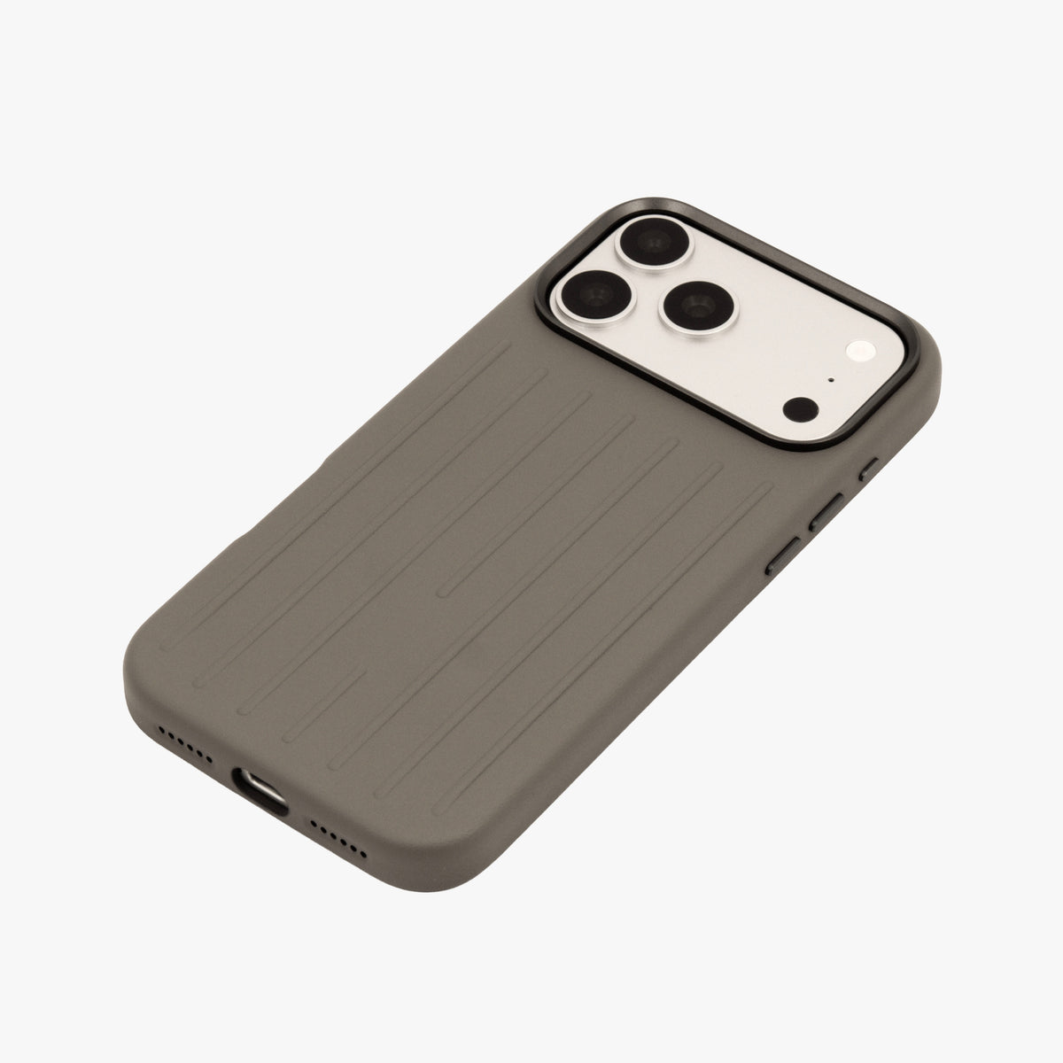 Ridge  – Grey Premium Modern Leather-texture MagSafe Case Cover for iPhone 17 pro