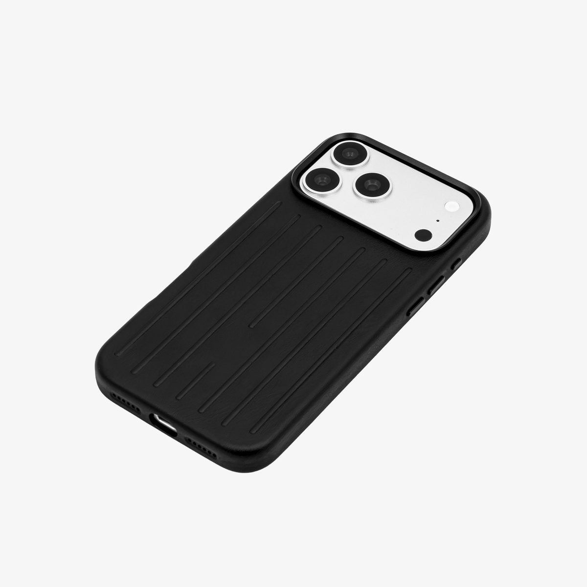 Ridge – Black Premium Modern Leather-texture MagSafe Case Cover for iPhone 17 Pro Max