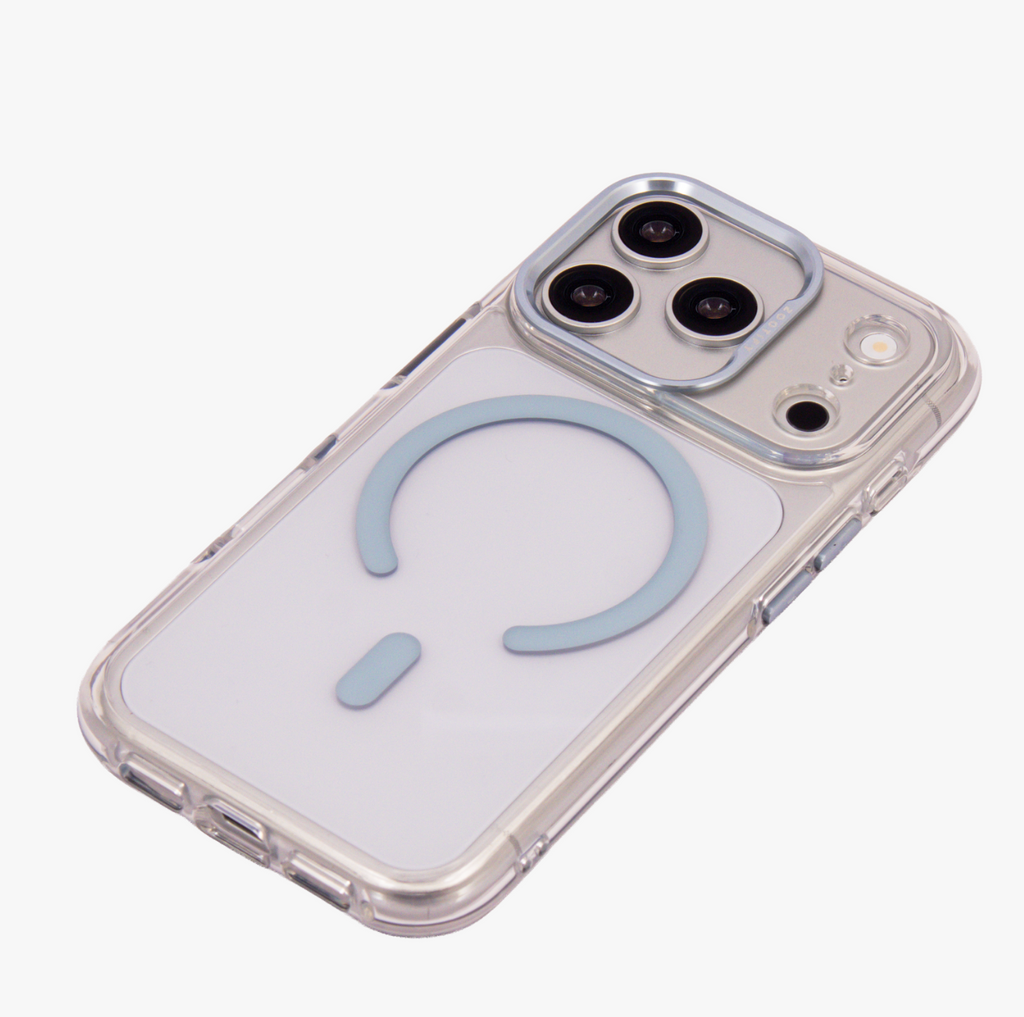 Ironclad – Transparent Blue MagSafe Case Cover for iPhone 17 pro