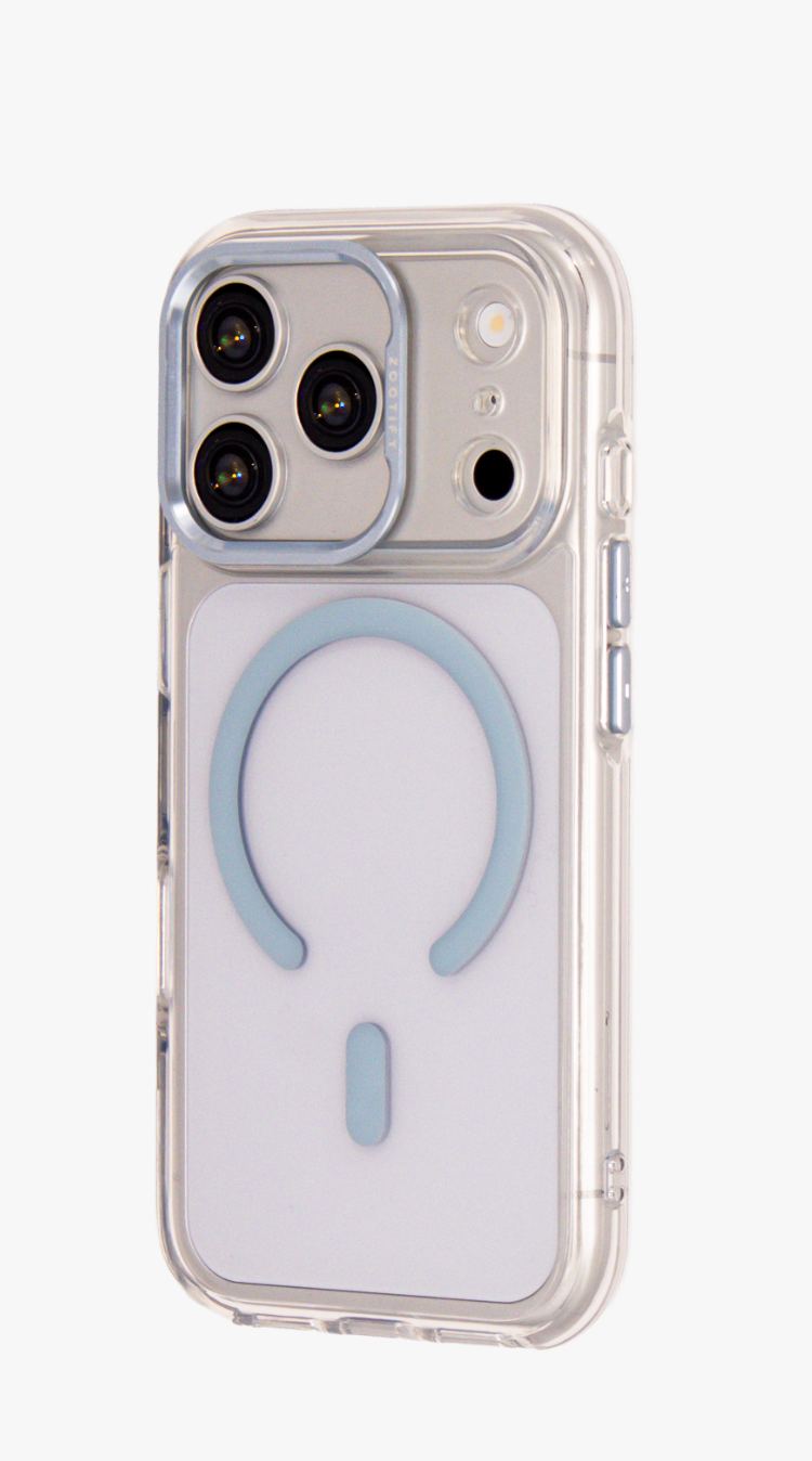 Ironclad – Transparent Blue MagSafe Case Cover for iPhone 17 pro