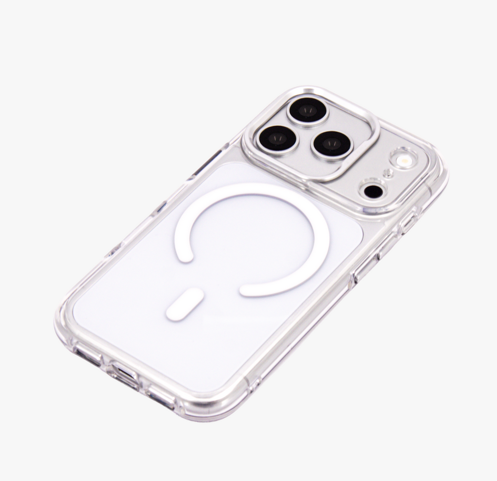 Ironclad – Transparent Silver MagSafe Case Cover for iPhone 17 pro