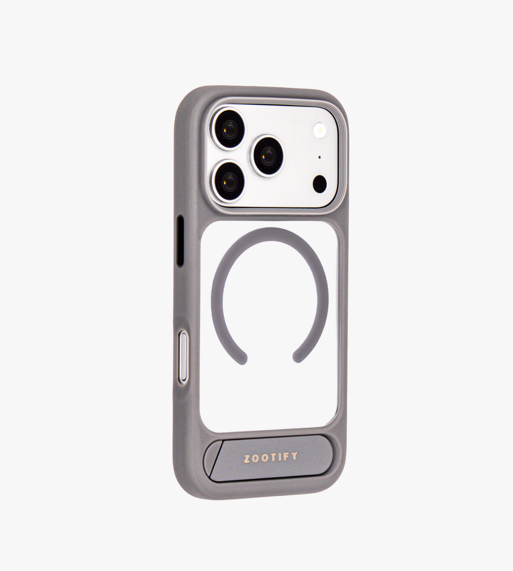 Frostand – Grey Frosted MagSafe Case Cover with Kickstand for iPhone 17 pro