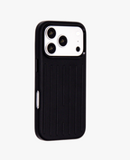 Ridge  – Black Premium Modern Leather-texture MagSafe Case Cover for iPhone 17 pro