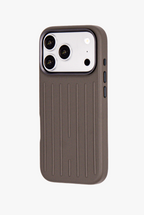 Ridge  – Grey Premium Modern Leather-texture MagSafe Case Cover for iPhone 17 pro