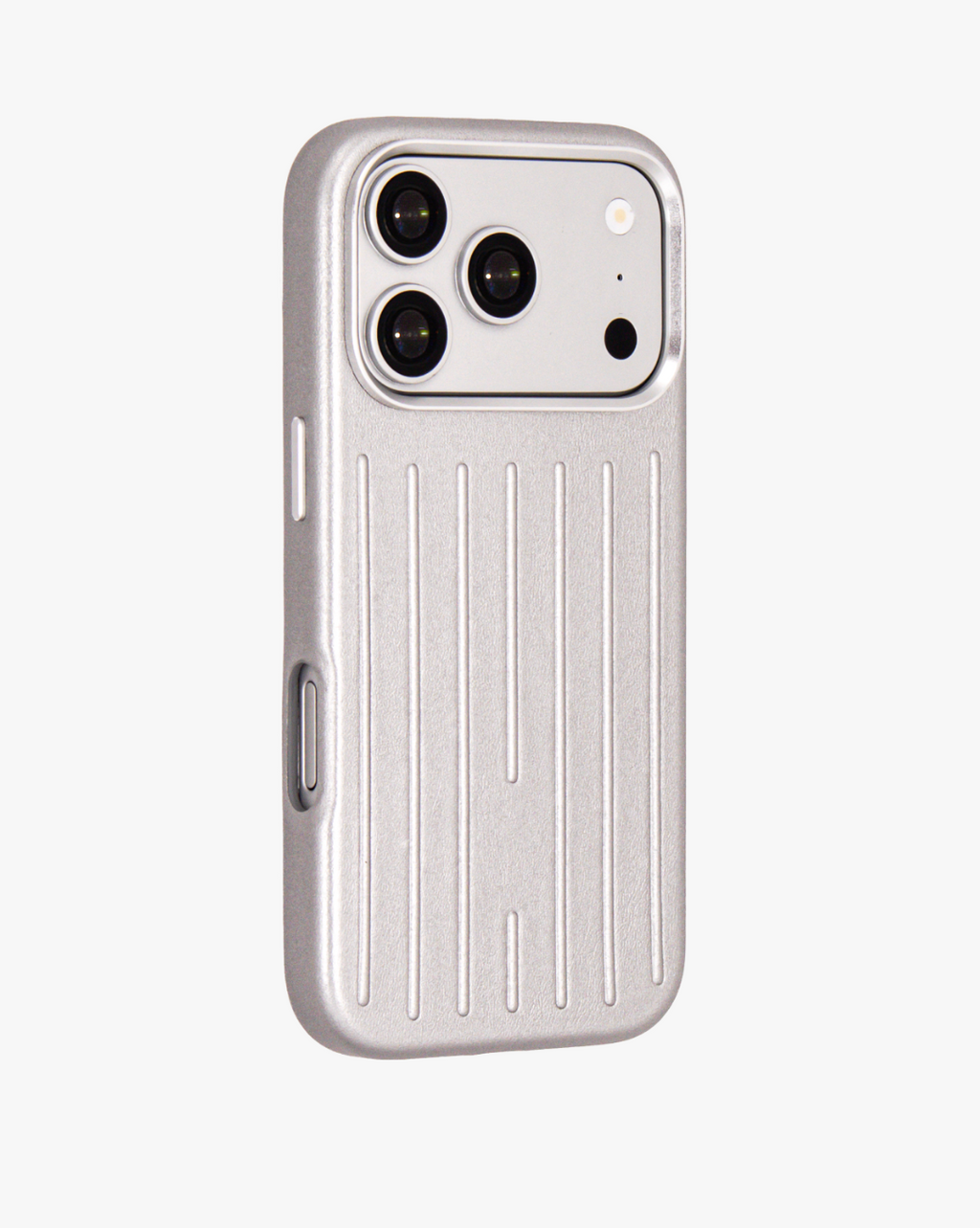 Ridge  – Silver Premium Modern Leather-texture MagSafe Case Cover for iPhone 17 pro