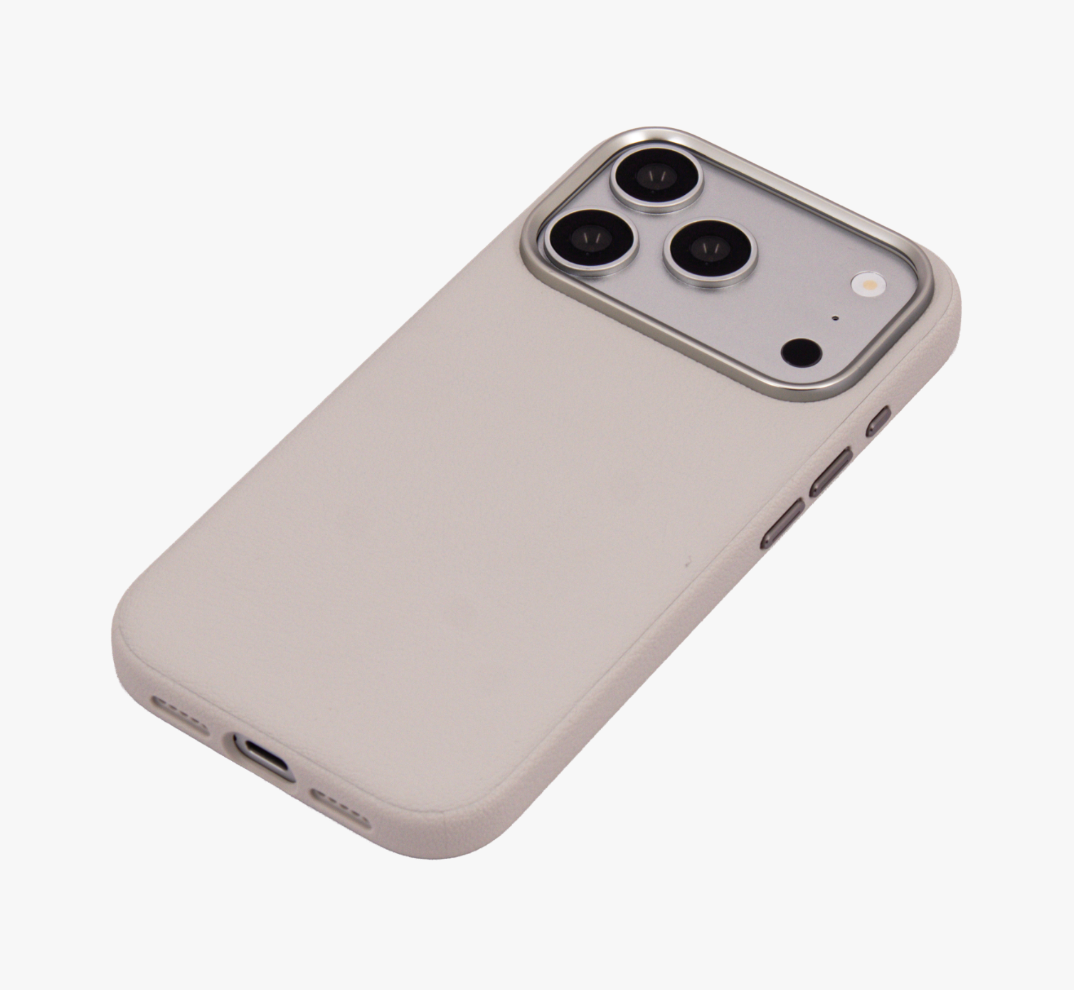 Primo – White Leather Premium MagSafe Case Cover for iPhone 17 pro