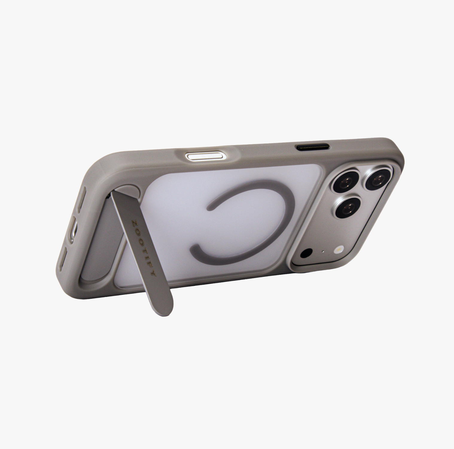 Frostand – Grey Frosted MagSafe Case Cover with Kickstand for iPhone 17 Pro Max