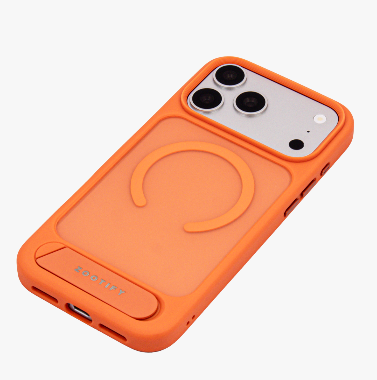 Frostand – Orange Frosted MagSafe Case Cover with Kickstand for iPhone 17 Pro Max