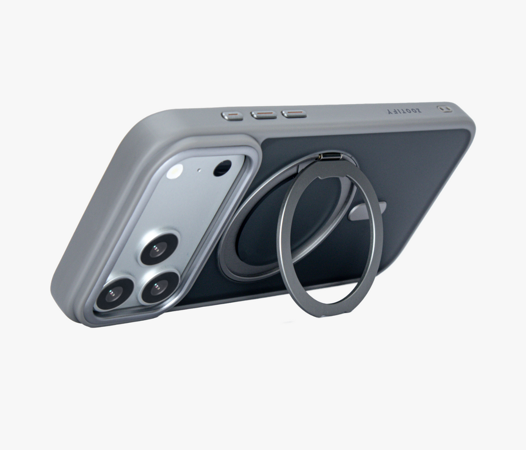 Orbit Grip – Grey O-Stand MagSafe case cover for iPhone 17 Pro Max
