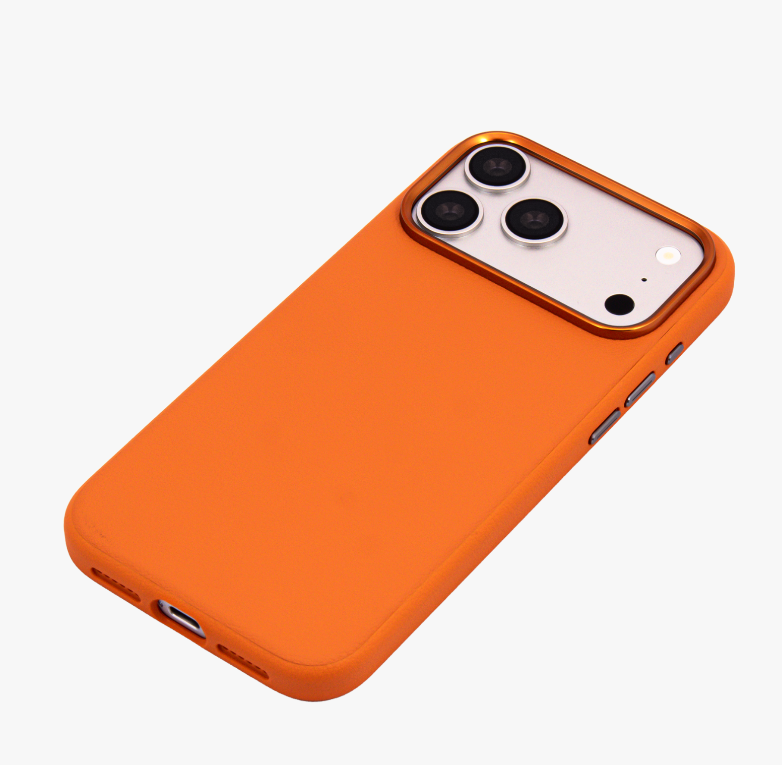Primo – Orange Leather Premium MagSafe Case Cover for iPhone 17 Pro Max