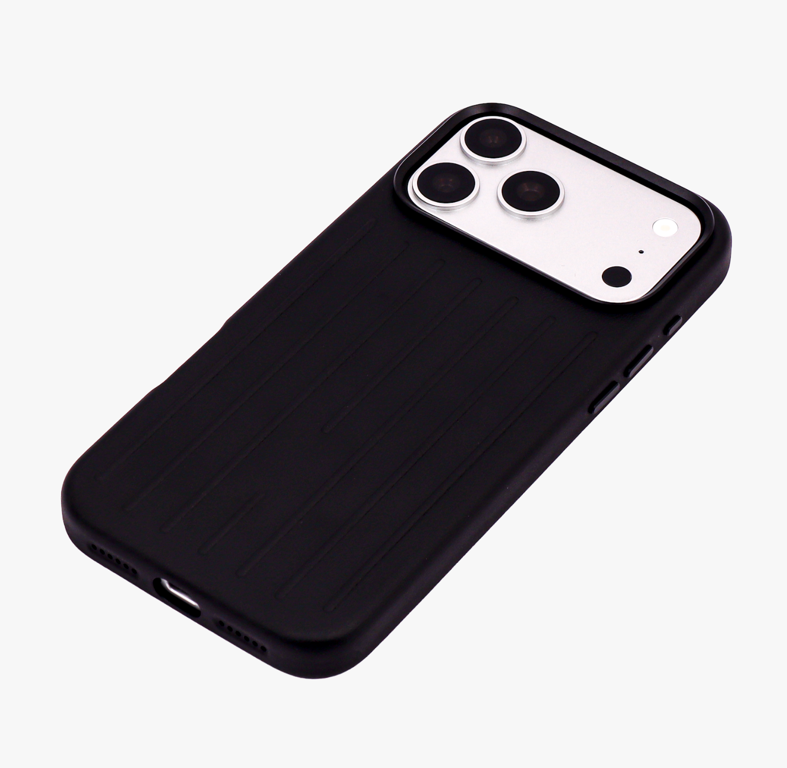 Ridge  – Black Premium Modern Leather-texture MagSafe Case Cover for iPhone 17 Pro Max