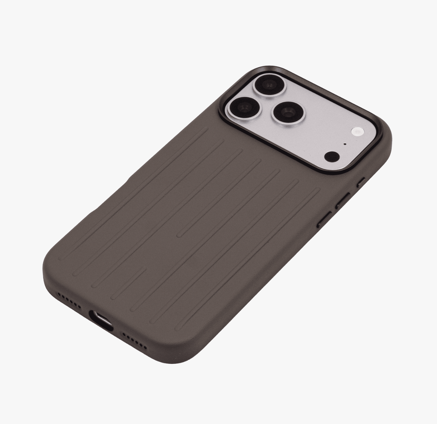 Ridge  – Grey Premium Modern Leather-texture MagSafe Case Cover for iPhone 17 Pro Max