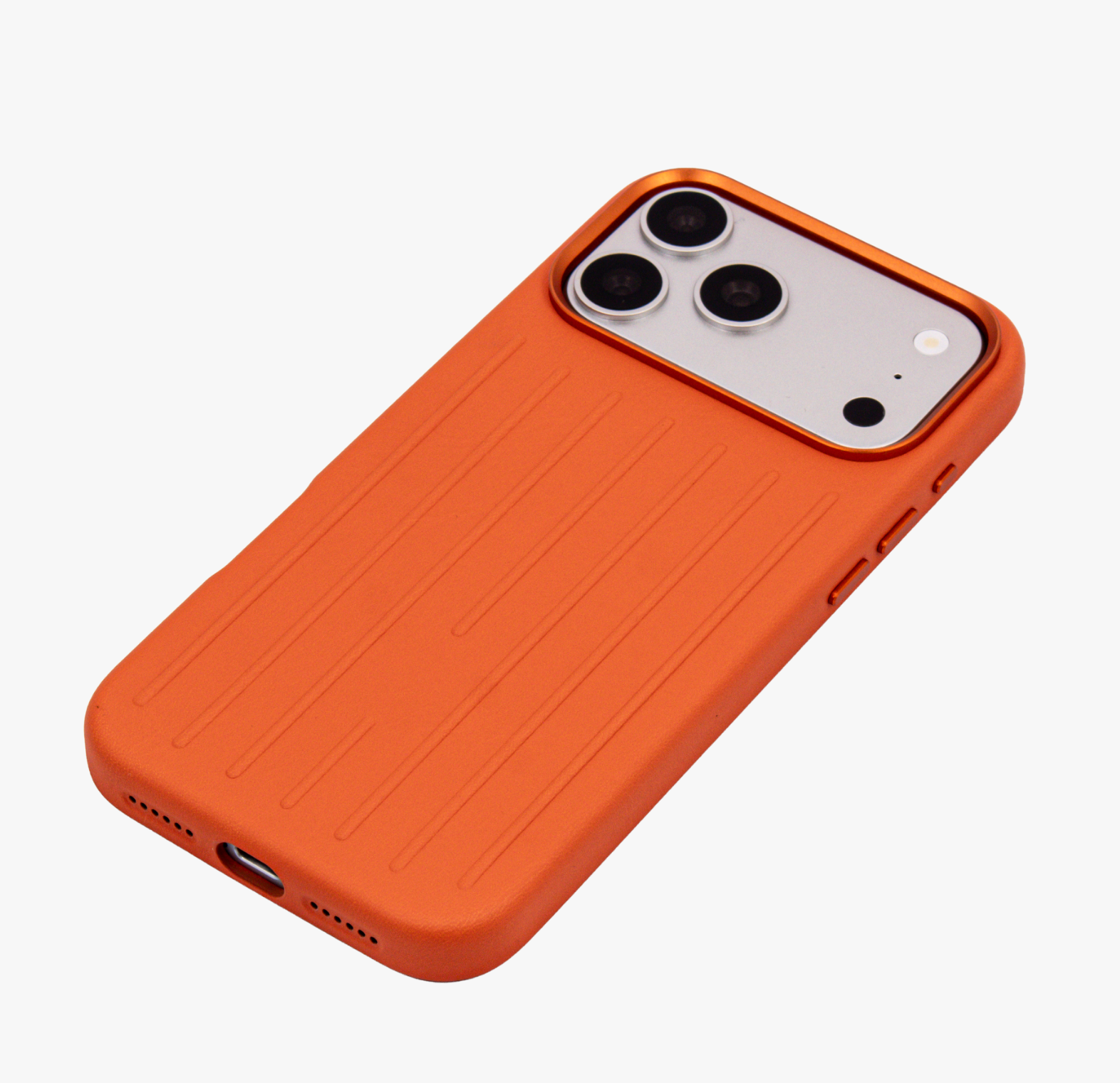Ridge  – Orange Premium Modern Leather-texture MagSafe Case Cover for iPhone 17 Pro Max