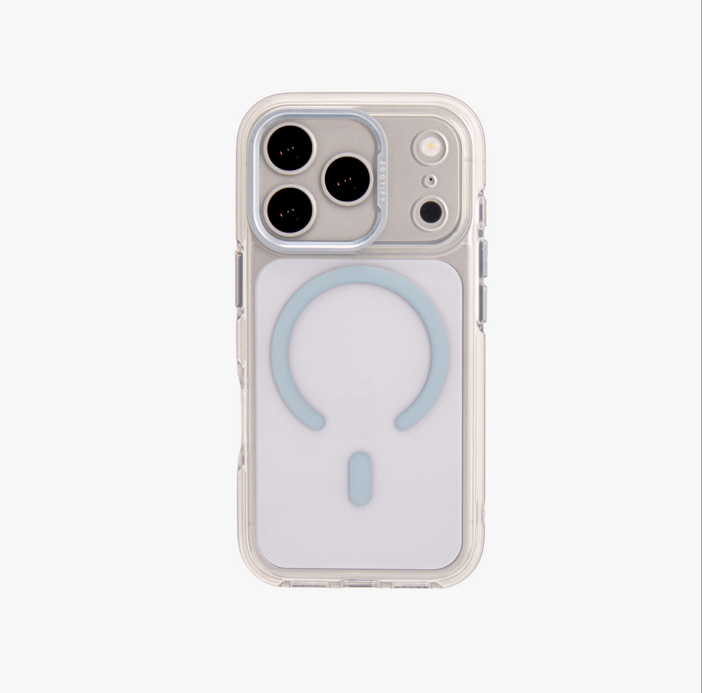 Ironclad – Transparent Blue MagSafe Case Cover for iPhone 17 pro