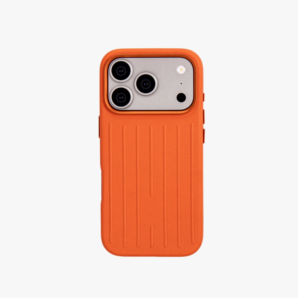 Ridge  – Orange Premium Modern Leather-texture MagSafe Case Cover for iPhone 17 Pro Max