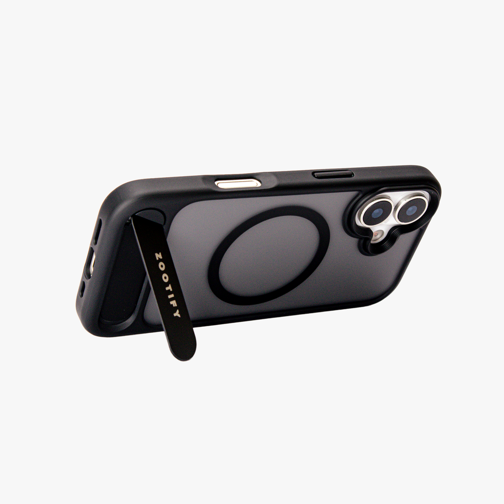 Frostand – Black Frosted MagSafe Case Cover with Kickstand for iPhone 17