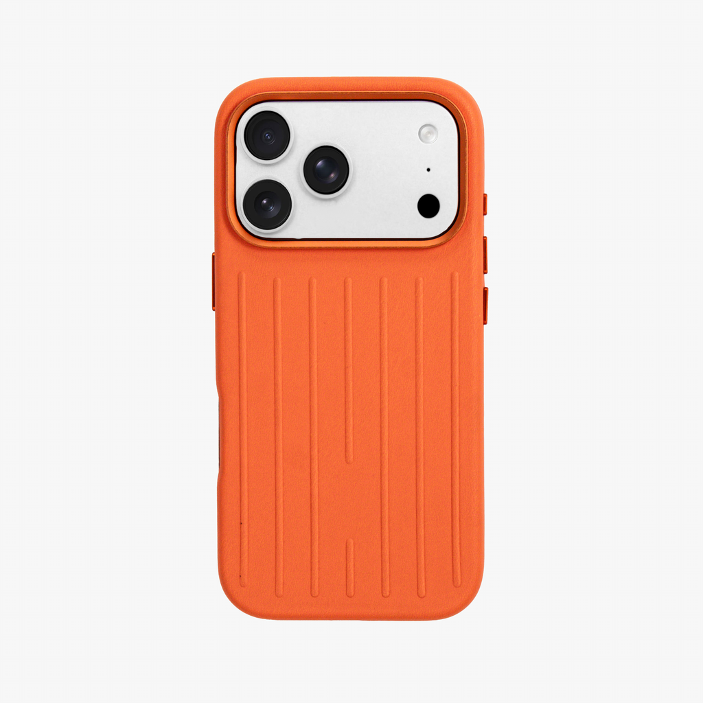 Ridge  – Orange Premium Modern Leather-texture MagSafe Case Cover for iPhone 17 Pro Max