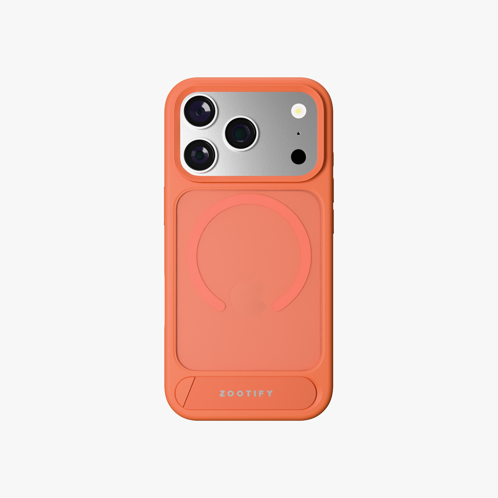 Frostand – Orange Frosted MagSafe Case Cover with Kickstand for iPhone 18 Pro