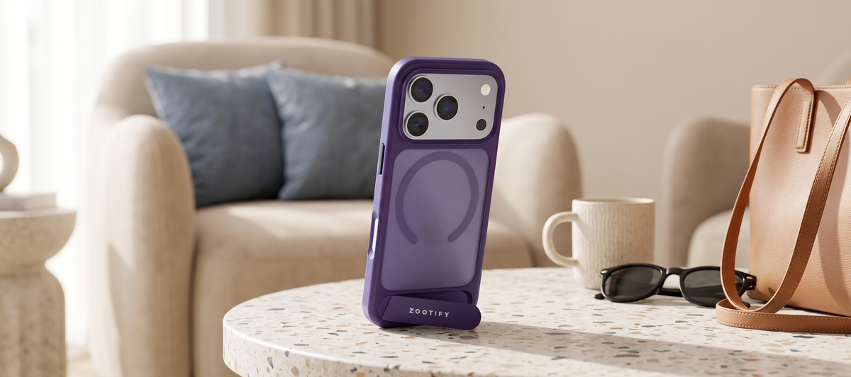 Frostand – Purple Frosted MagSafe Case Cover with Kickstand for iPhone 18 Pro banner 2