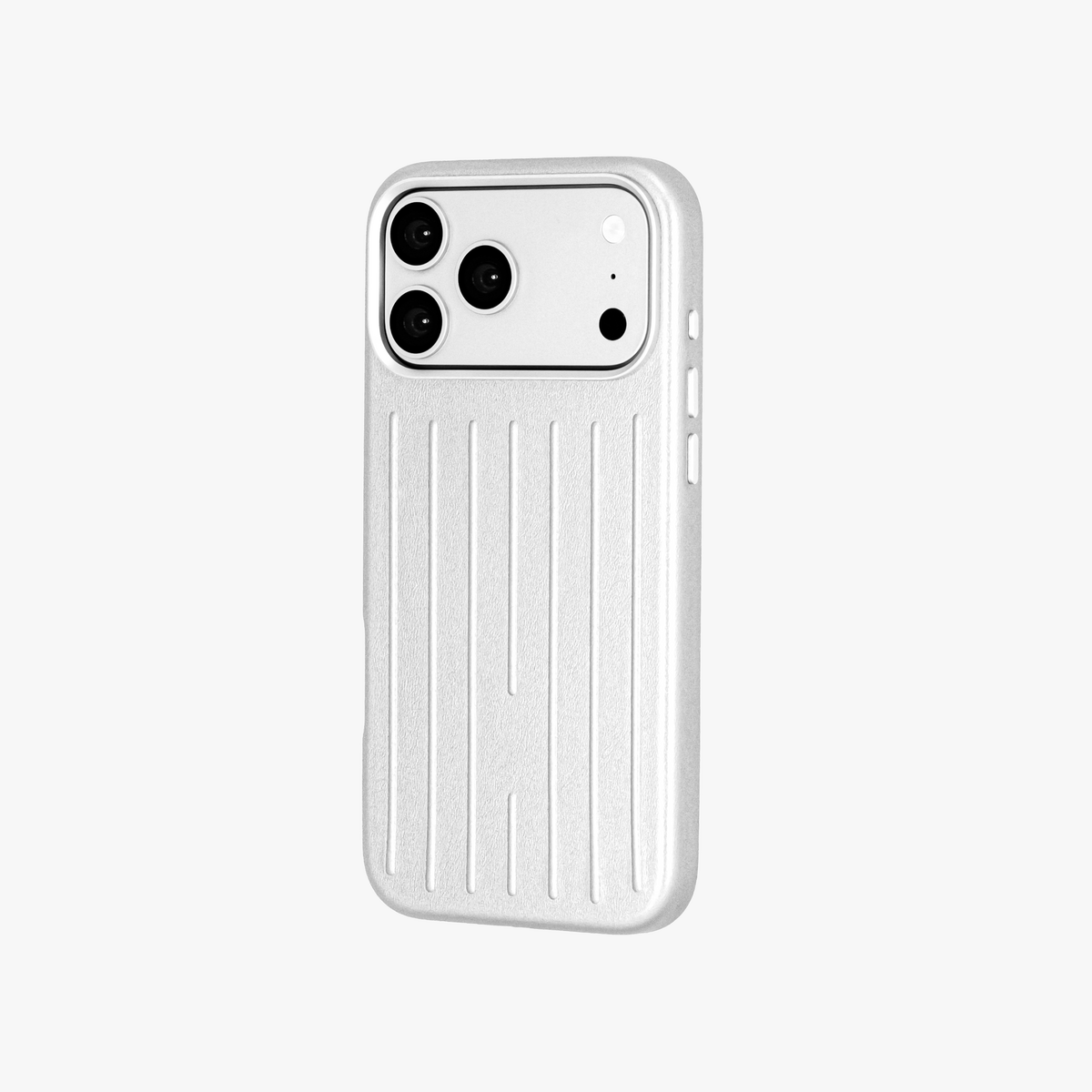 Ridge  – Silver Premium Modern Leather-texture MagSafe Case Cover for iPhone 17 Pro Max