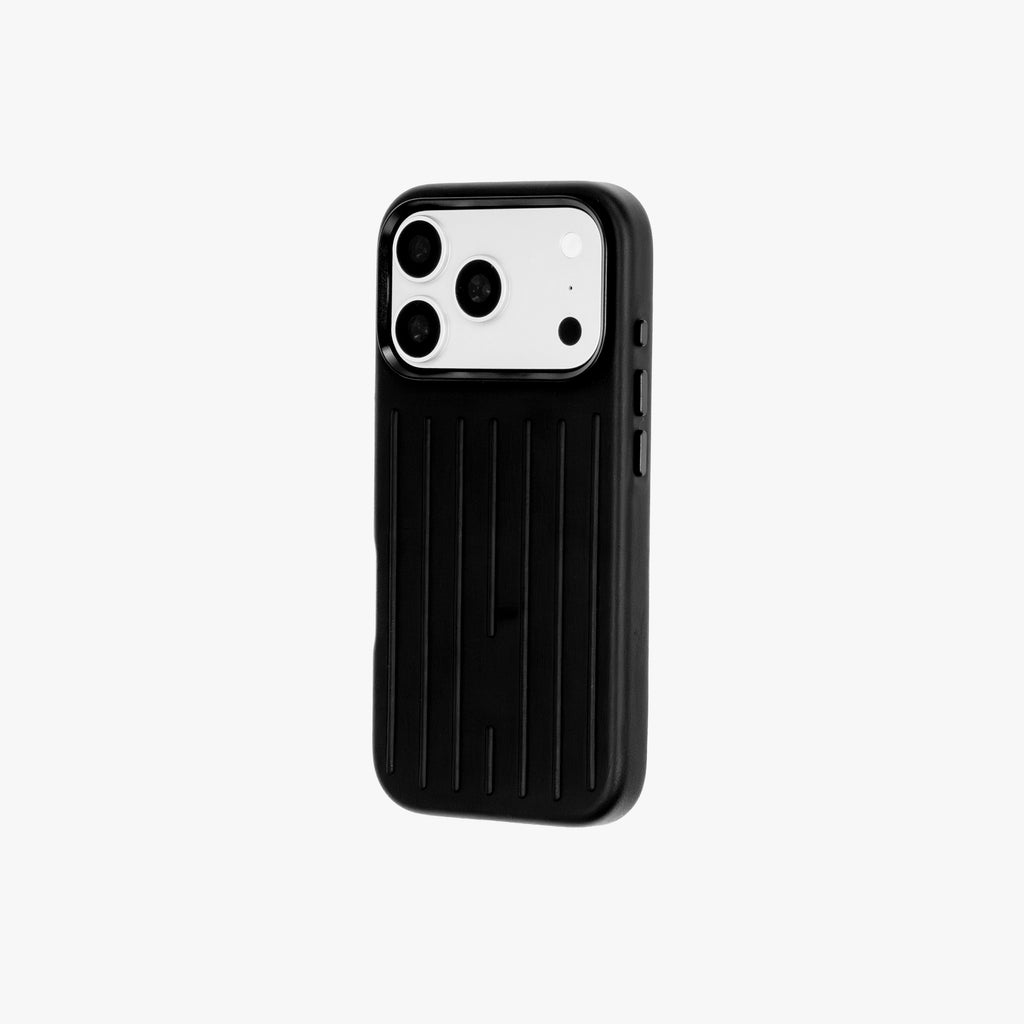 Ridge  – Black Premium Modern Leather-texture MagSafe Case Cover for iPhone 17 pro