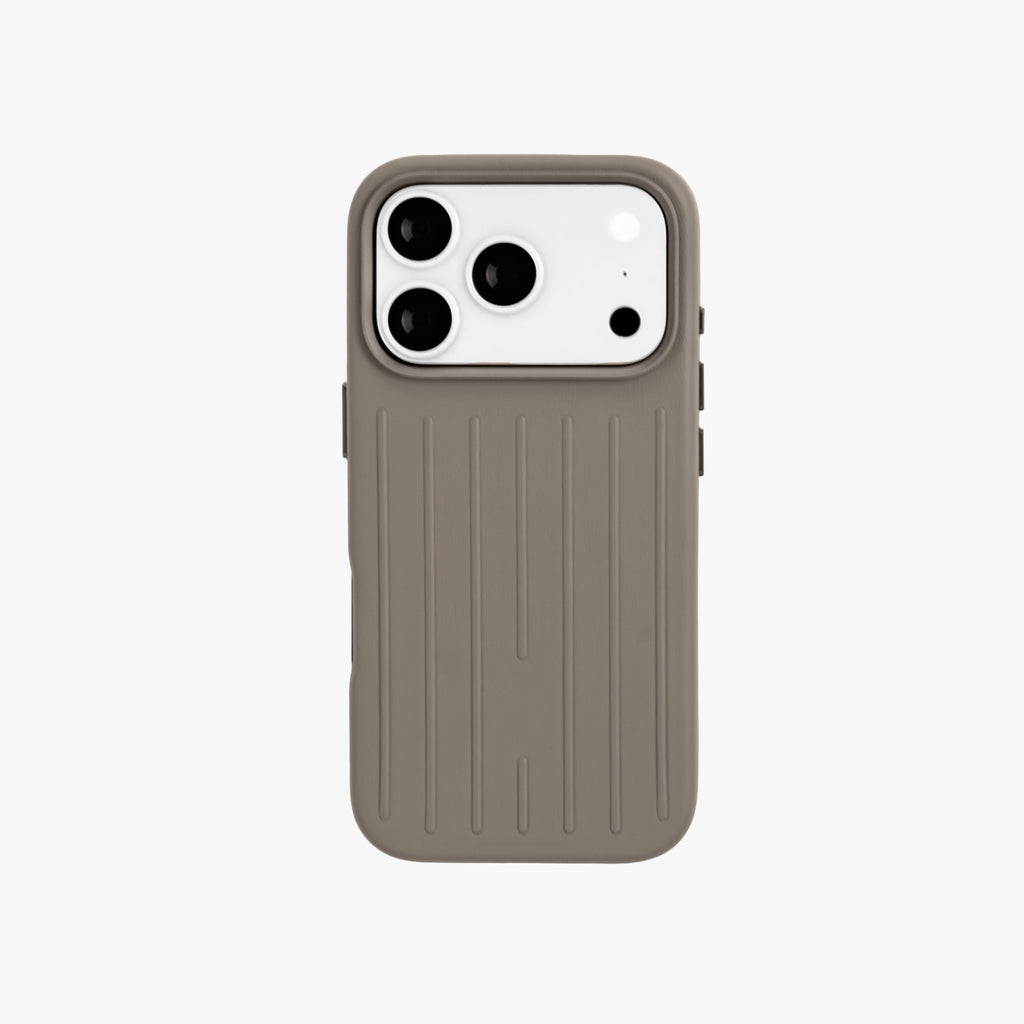 Ridge  – Grey Premium Modern Leather-texture MagSafe Case Cover for iPhone 17 pro