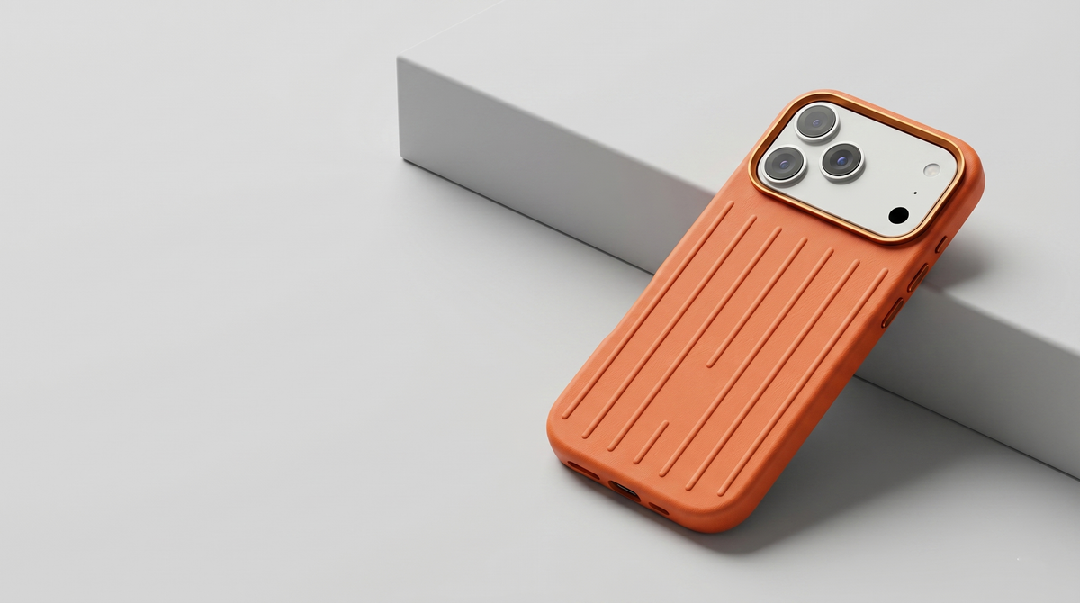 Ridge  – Orange Premium Modern Leather-texture MagSafe Case Cover for iPhone 17 Pro Max banner 2