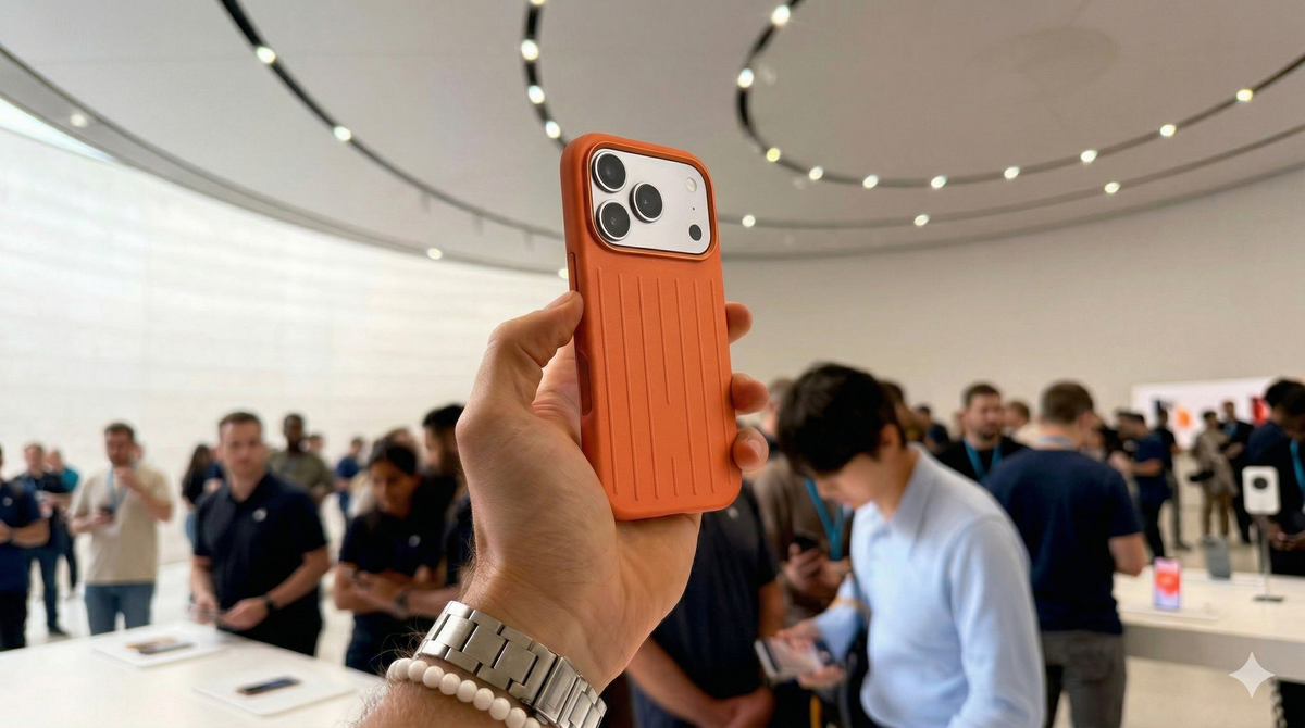 Ridge  – Orange Premium Modern Leather-texture MagSafe Case Cover for iPhone 17 Pro Max banner 1