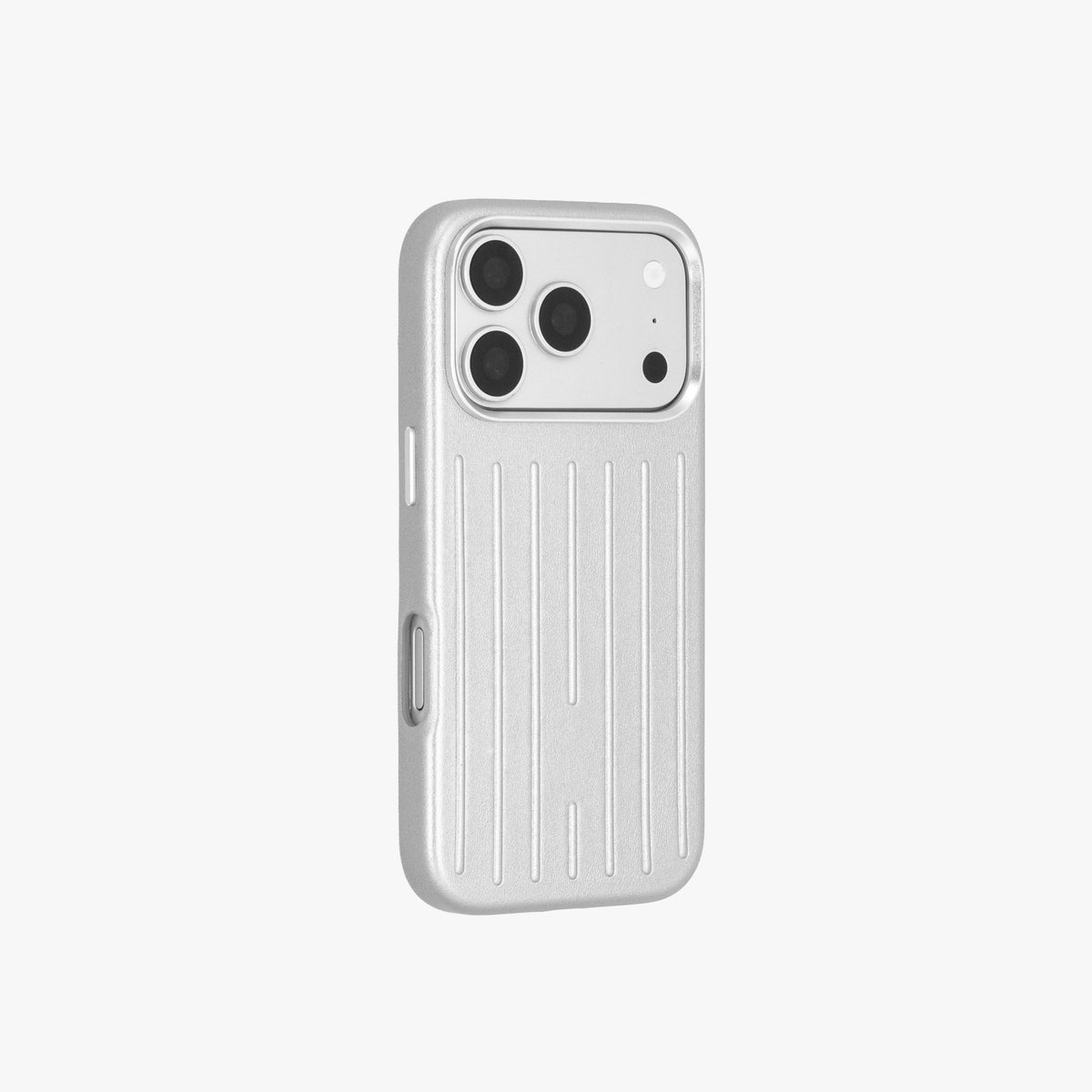 Ridge  – Silver Premium Modern Leather-texture MagSafe Case Cover for iPhone 17 pro