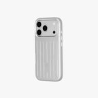 Ridge  – Silver Premium Modern Leather-texture MagSafe Case Cover for iPhone 17 pro