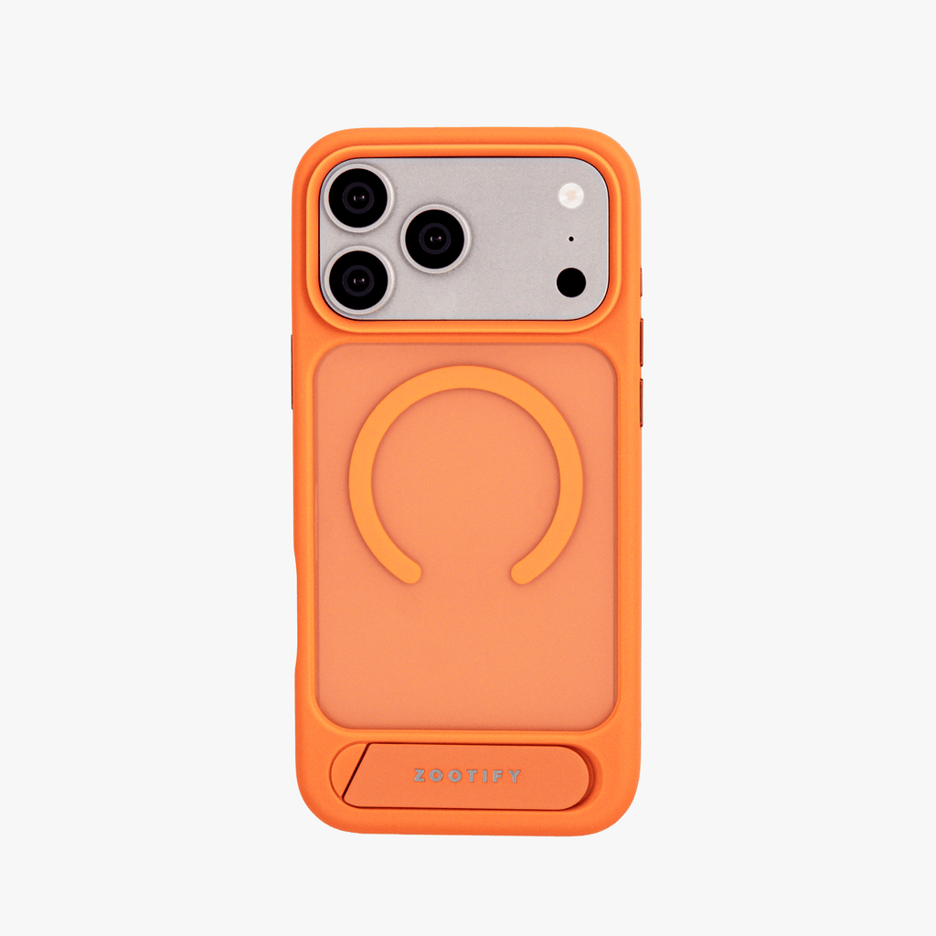 Frostand – Orange Frosted MagSafe Case Cover with Kickstand for iPhone 17 Pro Max