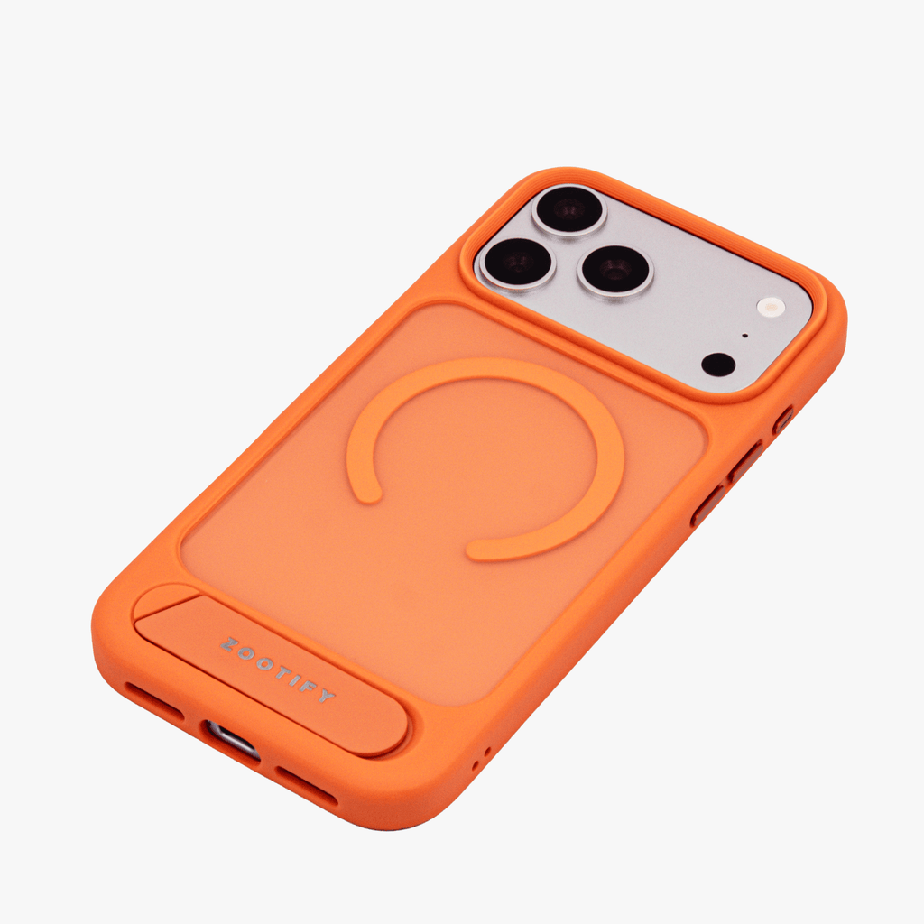 Frostand – Orange Frosted MagSafe Case Cover with Kickstand for iPhone 17 Pro Max